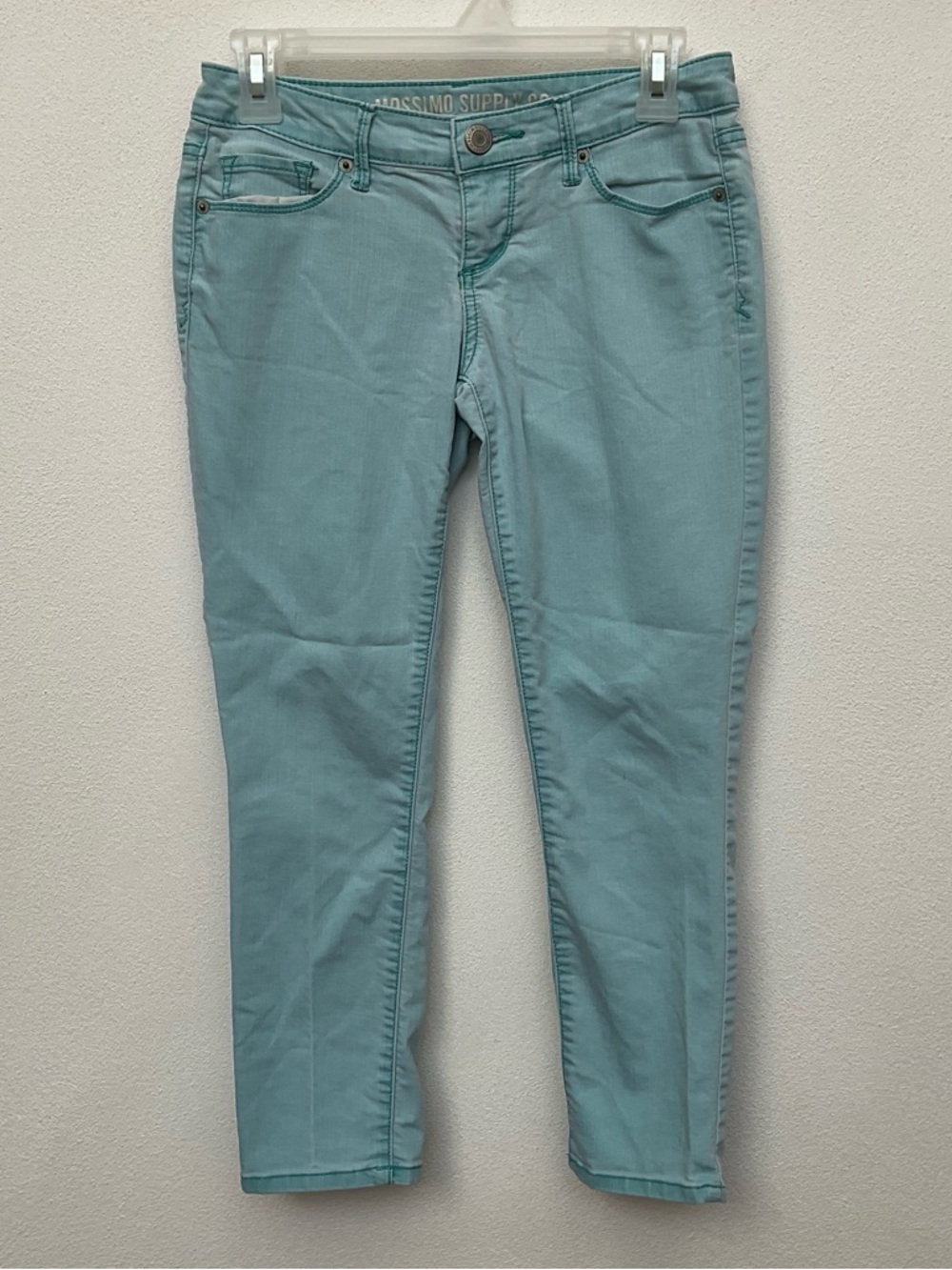 Mossimo Supply Light Teal Cropped Fit 6 Denim Size 3 Juniors Spring Pastel